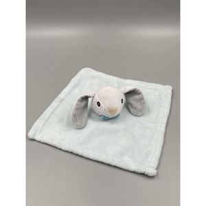 True Baby Bunny Rabbit Plush Lovey Blue Baby Security Blanket READ